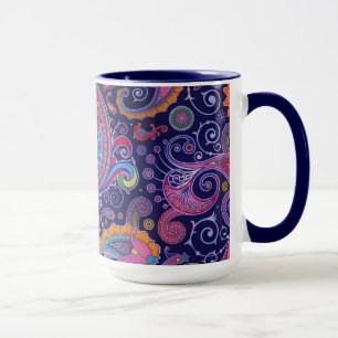 Paisley Lila Rosa Tasse