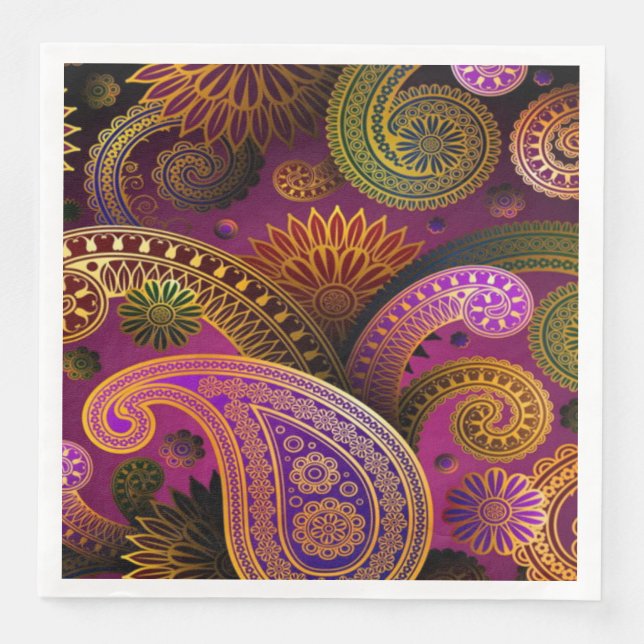 Paisley Lila Serviette (Vorderseite)