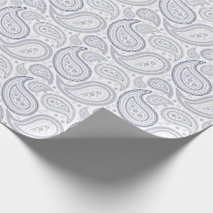 Paisley-Marine-Blau auf weißem Packpapier