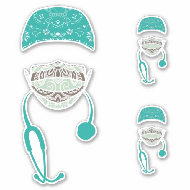 Paisley-Maske Aufkleber (Vorderseite)