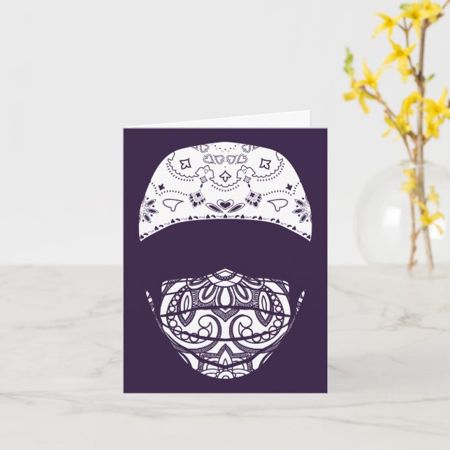 Paisley-Maske Karte (Gelbe Blume)