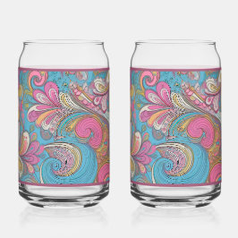 Paisley Mauve Soda Glass Dosenglas