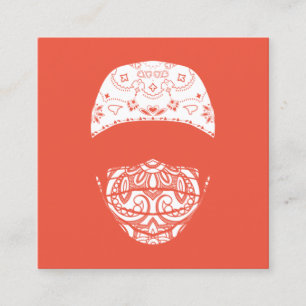 Paisley-med-Maske-Karte Quadratische Visitenkarte
