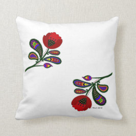 Paisley-Mohnblumen-Ukrainer-Volkskunst Kissen