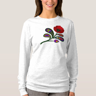 Paisley-Mohnblumen-Ukrainer-Volkskunst T-Shirt