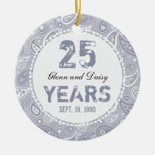 Paisley Monogram Keramik Ornament
