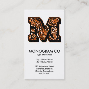 Paisley Monogram - M Visitenkarte