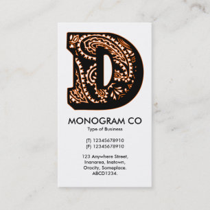 Paisley-Monogramm - D Visitenkarte