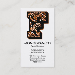 Paisley-Monogramm - F Visitenkarte