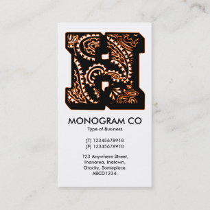 Paisley-Monogramm - H Visitenkarte