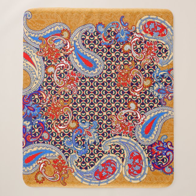 Paisley Multicolor-Schal-Design Sherpadecke (Vorderseite)
