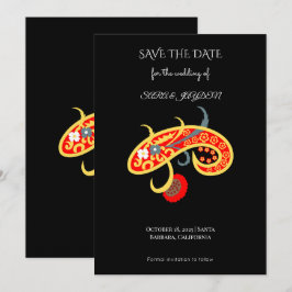 Paisley-Muster | Abstrakte Blumen | Boho-Kunst Save The Date