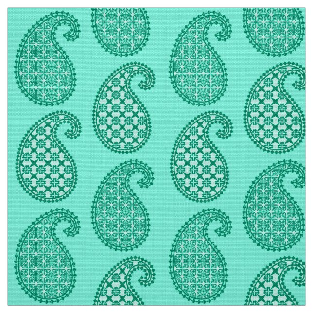 Paisley-Muster, Aqua und Türkis Stoff (Muster)