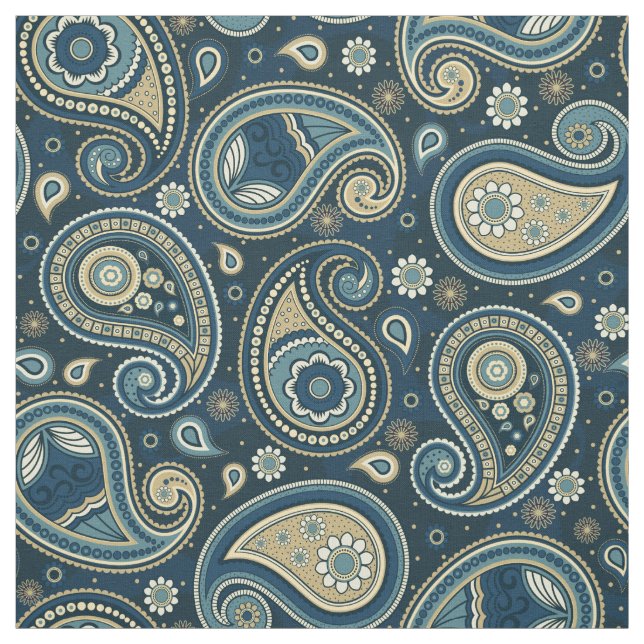 Paisley-Muster blau aquamarin Stoff (Muster)