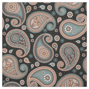 Paisley-Muster braun aquamarin schwarz elegant Stoff