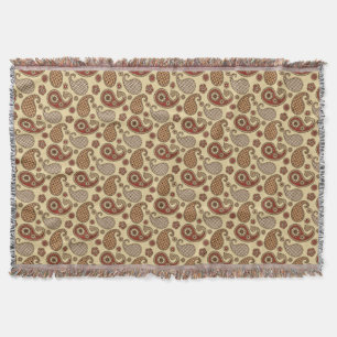 Paisley-Muster, braun, braun, beige Decke