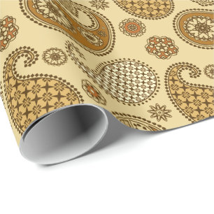 Paisley-Muster, braun, braun, beige Geschenkpapier