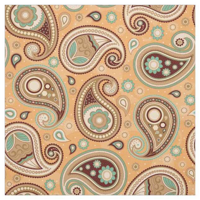 Paisley Muster Brown und aquamarin Stoff (Muster)