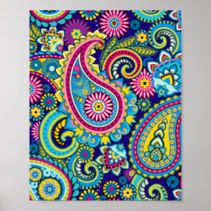 Paisley-Muster-Druck-Plakat Poster