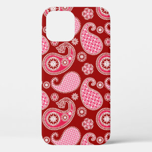 Paisley-Muster, Dunkelrot, Rosa und Weiß Case-Mate iPhone Hülle