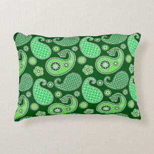 Paisley-Muster, Emerald und Jade Green Dekokissen