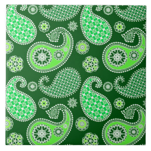Paisley-Muster, Emerald und Jade Green Fliese