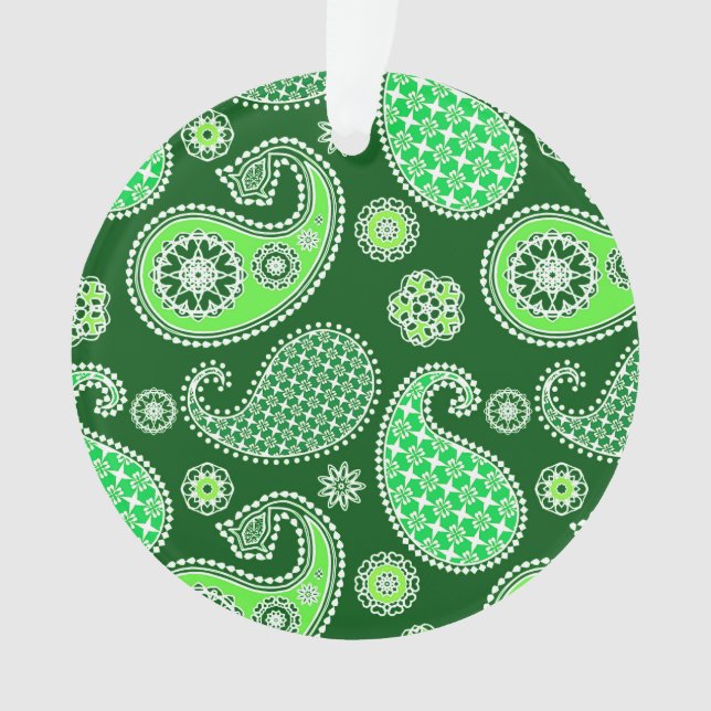 Paisley-Muster, Emerald und Jade Green Ornament (Vorderseite)