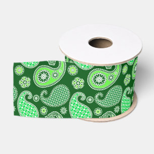 Paisley-Muster, Emerald und Jade Green Ripsband