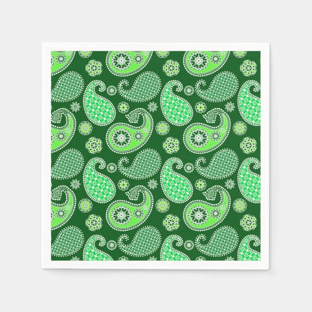 Paisley-Muster, Emerald und Jade Green Serviette (Vorderseite)
