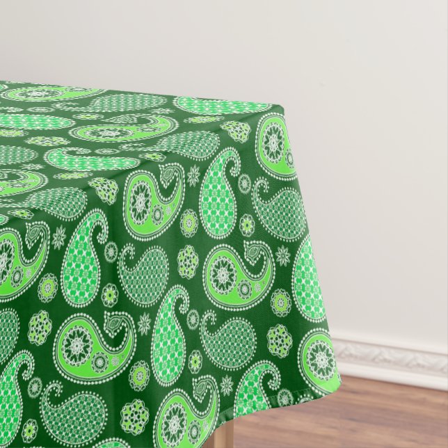 Paisley-Muster, Emerald und Jade Green Tischdecke (Beispiel)