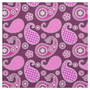 Paisley-Muster, Fuchsienrosa, lila und weiß Stoff