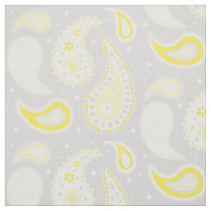 Paisley-Muster-Gelb hellgrau Stoff