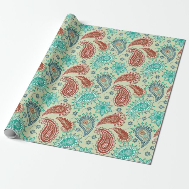 Paisley-Muster Geschenkpapier (Ungerollt)
