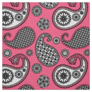 Paisley-Muster, grau auf Rosa Stoff
