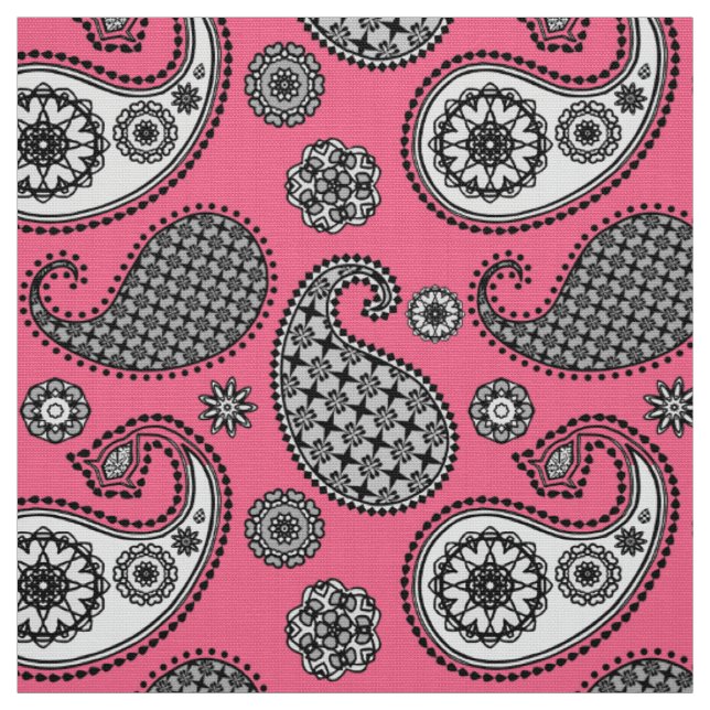 Paisley-Muster, grau auf Rosa Stoff (Muster)