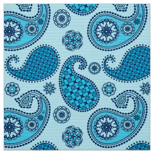 Paisley-Muster, Himmel und Kobaltblau Stoff