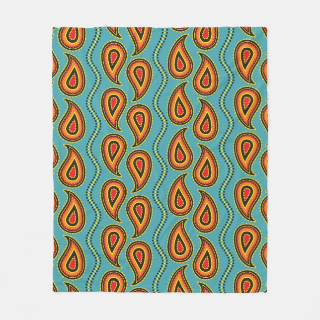 Paisley-Muster, indische Ziertextur Fleecedecke (Vorderseite)