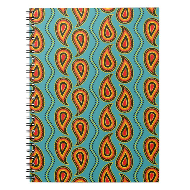 Paisley-Muster, indische Ziertextur Notizblock (Vorderseite)
