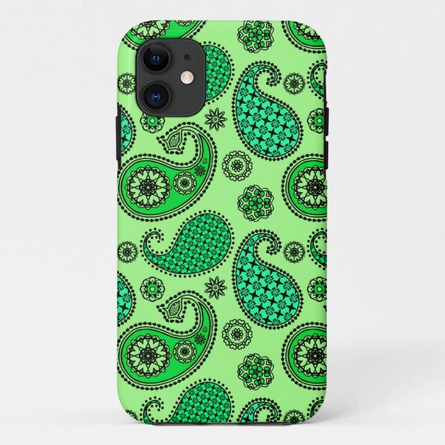 Paisley-Muster, Jade- und Minzgrün Case-Mate iPhone Hülle (Rückseite)
