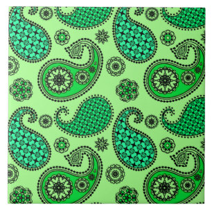 Paisley-Muster, Jade- und Minzgrün Fliese