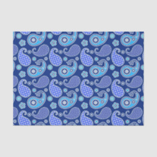 Paisley-Muster, Kobalt blau und weiß Seidenpapier