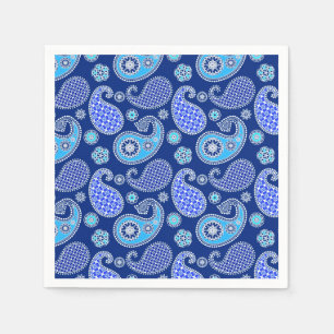Paisley-Muster, Kobalt blau und weiß Serviette
