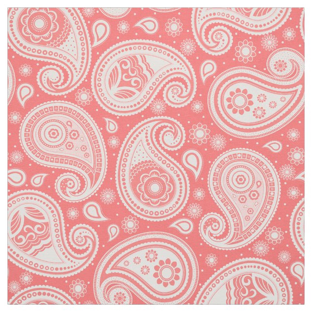 Paisley-Muster Koralle rosa Stoff (Muster)