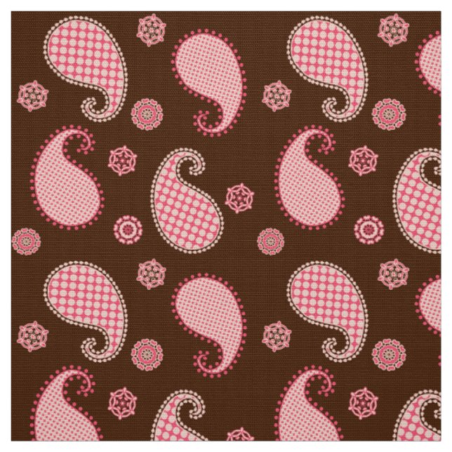 Paisley-Muster, Korallenrosa und Schokoladenbraun Stoff (Muster)