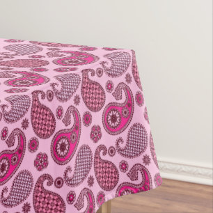 Paisley-Muster, Lichtschattierungen bis tiefrosa Tischdecke