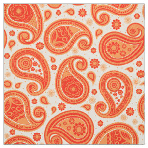 Paisley Muster orange und rot Stoff