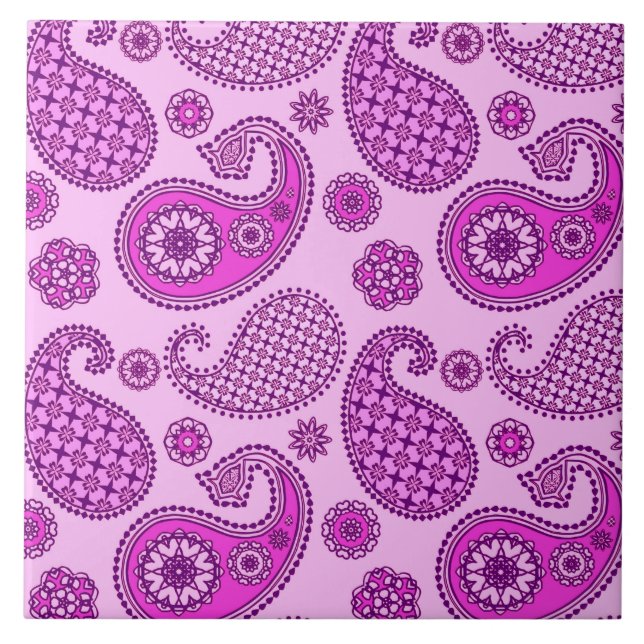 Paisley-Muster, Orchid und Amethyst lila Fliese (Vorderseite)