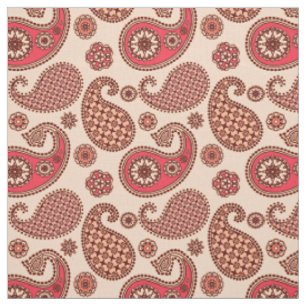 Paisley-Muster, Pfirsich und Korallenrosa Stoff
