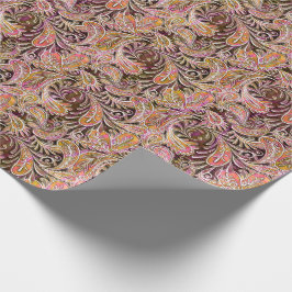Paisley-Muster-Pflaumen-Rosa-Grün Geschenkpapier