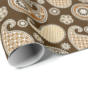 Paisley-Muster, Schokolade Brown und Tan Geschenkpapier